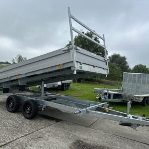 Elektrische 3-Zijdige Kipper JCS (2-As) – 401x202cm – Paraboolgeveerd