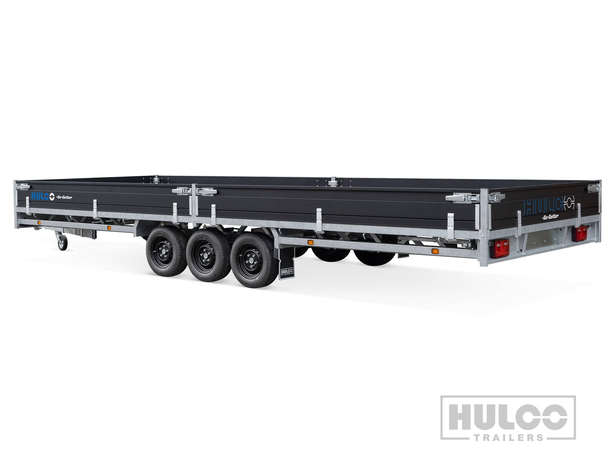 Hulco Medax-3 Plateauwagen (3500kg) – Zwarte Go-Getter Uitvoering - Afbeelding 2