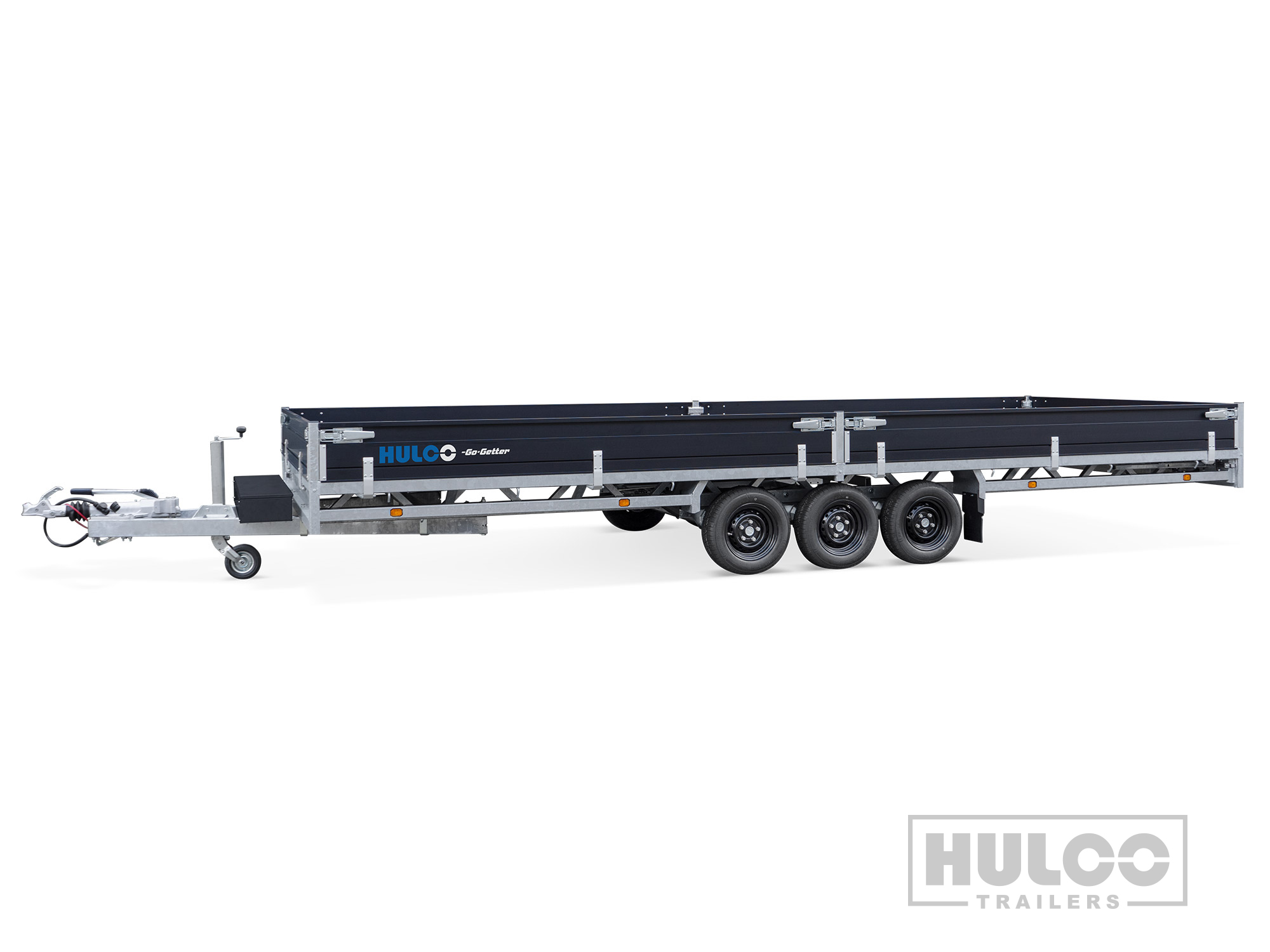 Hulco Medax-3 Plateauwagen (3500kg) – Zwarte Go-Getter Uitvoering