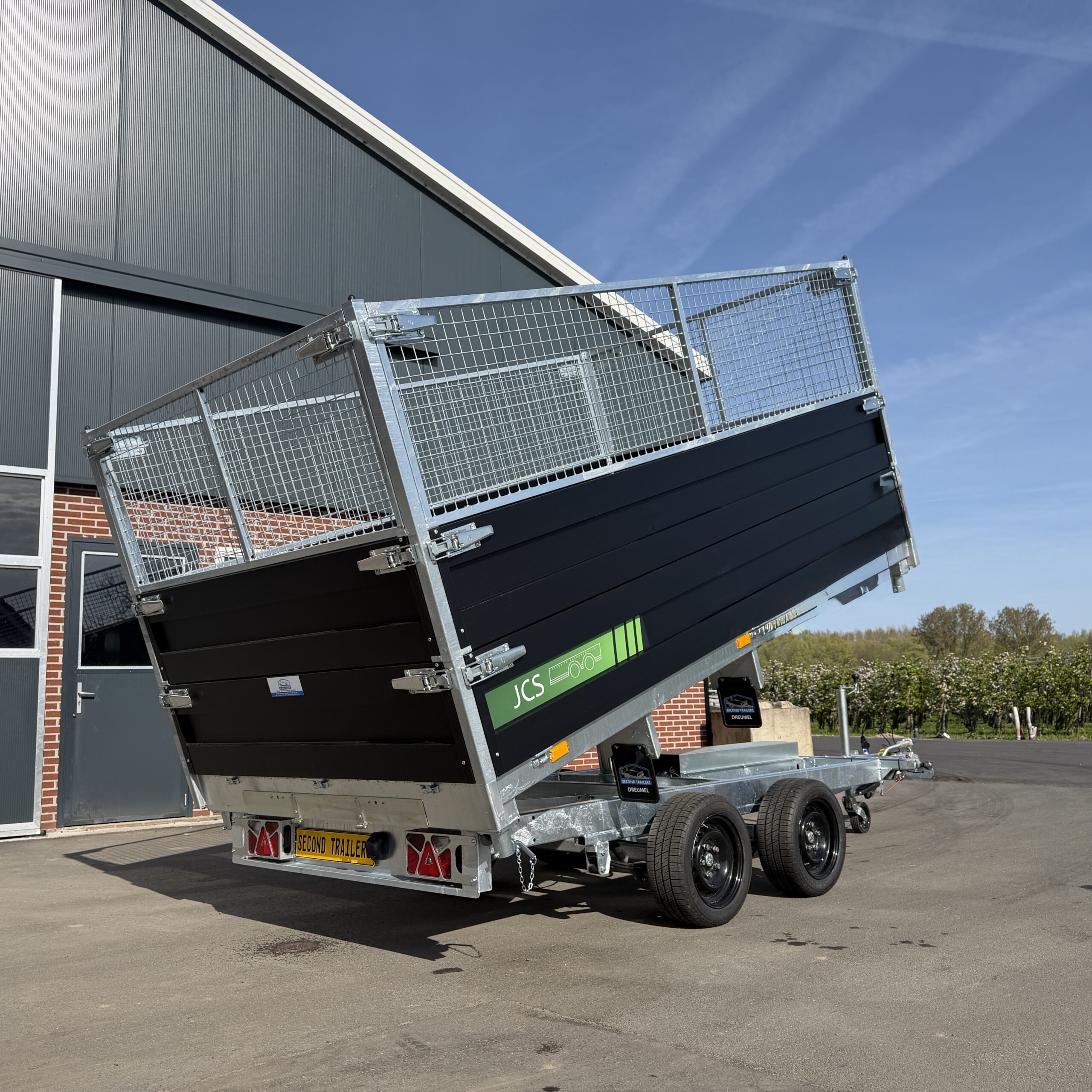 JCS driezijdige tandemas kipper 335x185 met verhoogde borden - Afbeelding 3